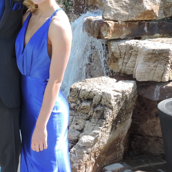 Dresses & Skirts - Custom Royal Blue Satin Prom Dress